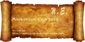 Maskovics Evariszt névjegykártya